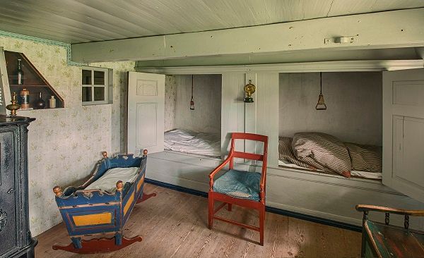 Dagligkammeret med de to alkover på Museumsgården