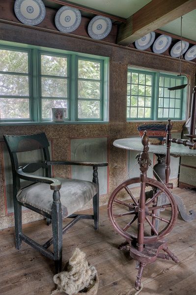 Spindrok i dagligstuen på Museumsgården